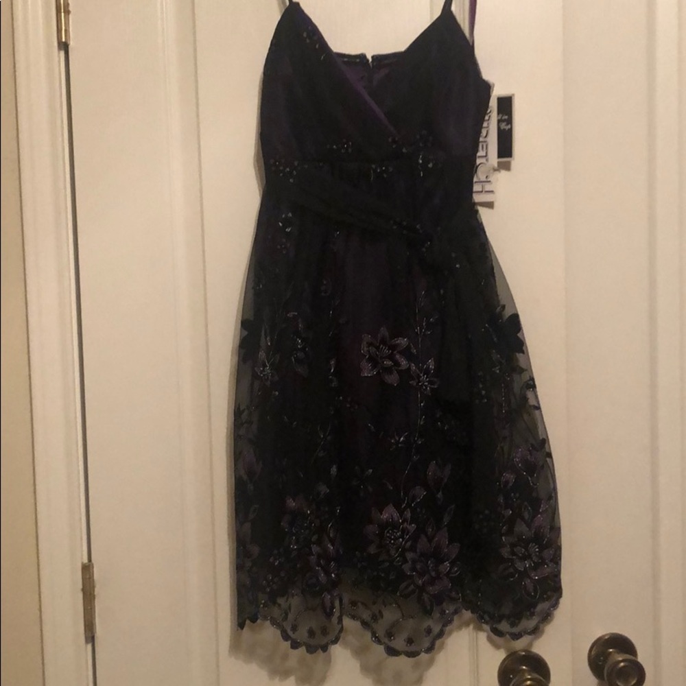Black/purple lace dress